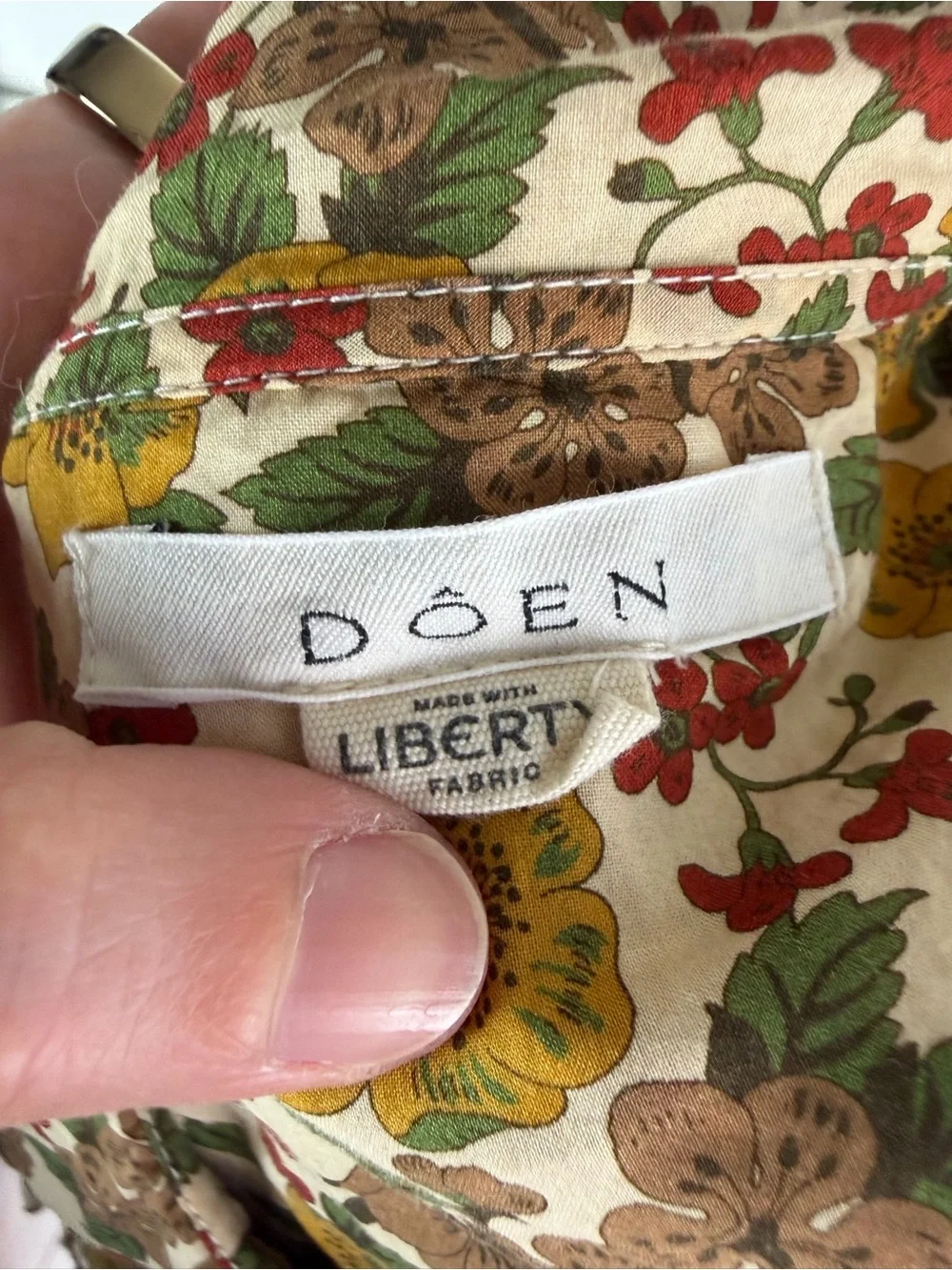 Doen Dolores Top in Jennifer Spring Floral Liberty Fabric Puff Sleeve Size XS